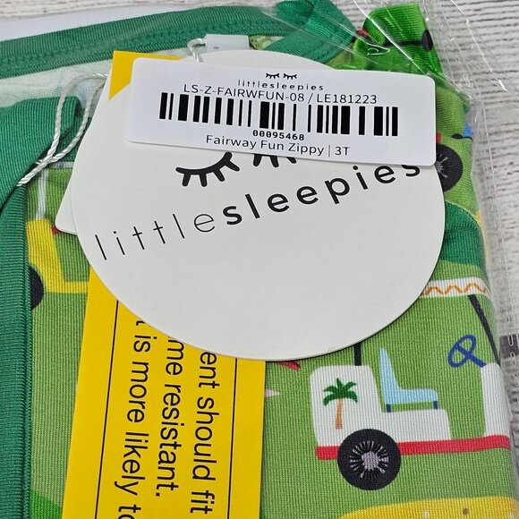 NIB Little Sleepies Toddler Fairway Fun Zippy Size 3T - Picture 2 of 3